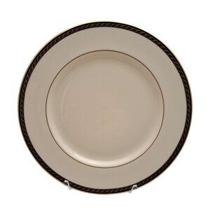 Lenox Tyler Dinner Plate 10.5" Cream Black & Gold Trim Ceramic Replacement